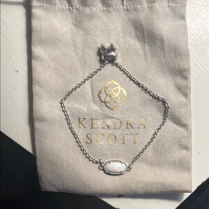Kendra Scott Silver Bracelet with White Stone